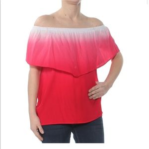 BNWT ULTRA FLIRT BNWT Red Flounce Off Shoulder Top